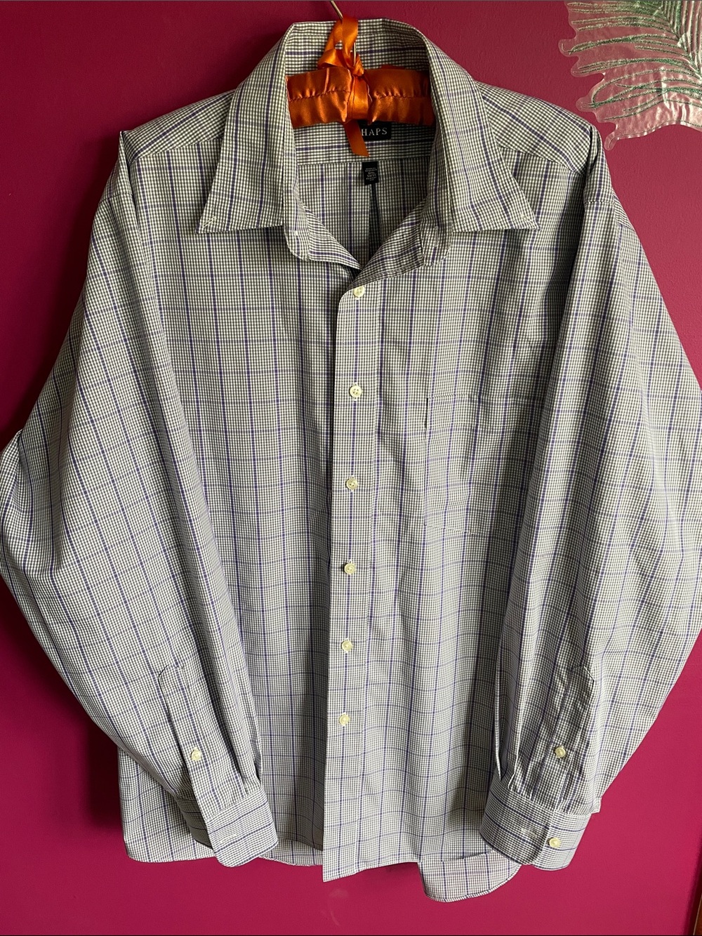 Chaps Classic Fit Windowpane Grid Design 34/35
